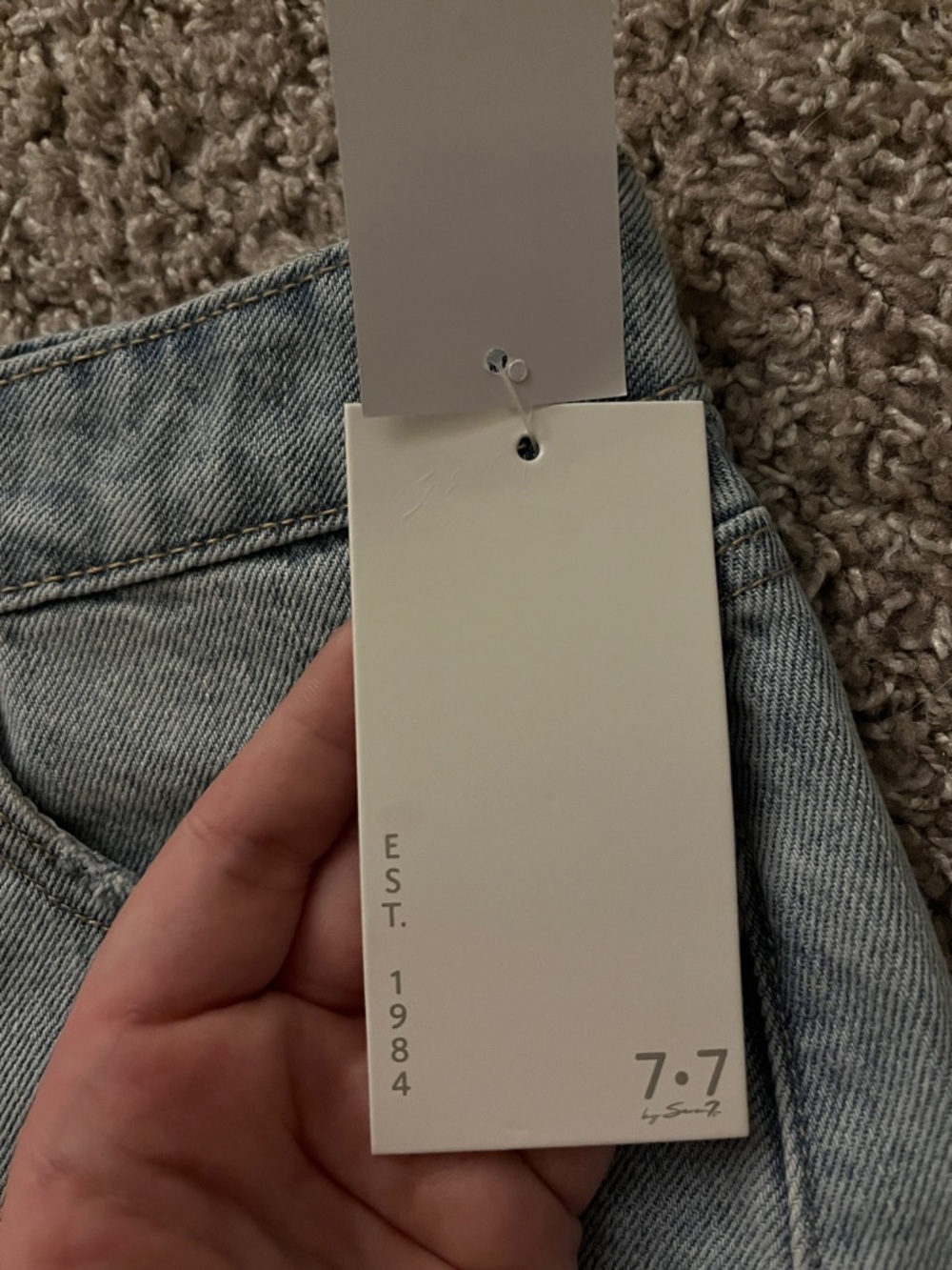 Light Blue Distressed Denim Mini Skirt - Picture 4 of 7